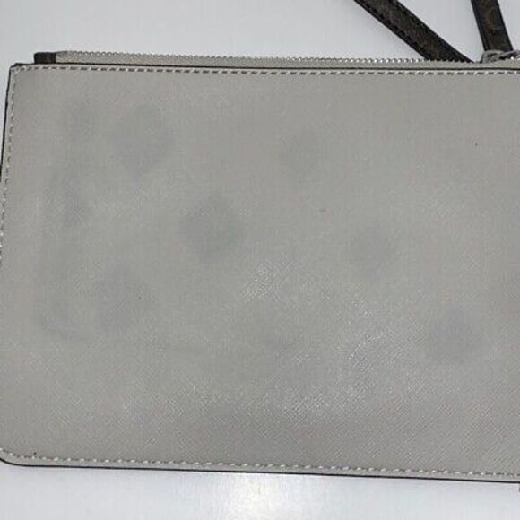 Guess Los Angeles Women's Gray Black Monogram Trim Slim Wristlet - Picture 4 of 9